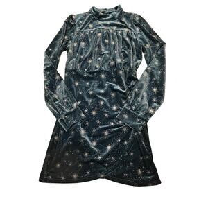 cider blue star dress | Dresses | Velvet With Bell Sleeves Stars And Moons sunshine25flash All Black Tie Event Cowl neck Size:UK24
